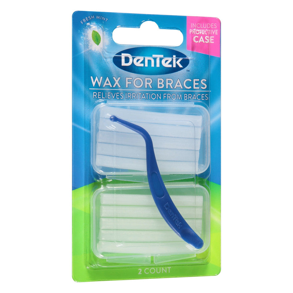 Dentek Wax For Braces Mint, Twin Pack, 1 Ea